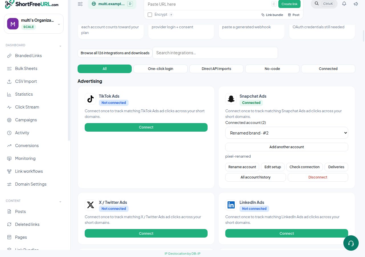 Manage multiple provider accounts
