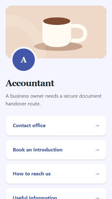 Accountant — Contact and enquiries page design