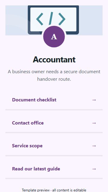 Accountant — Resource directory page design