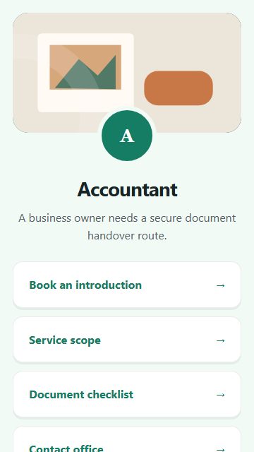 Accountant — Welcome hub page design