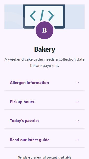 Bakery — Resource directory page design