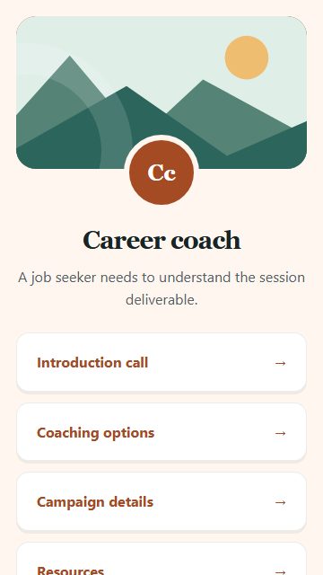 Career coach — Campaign spotlight page design
