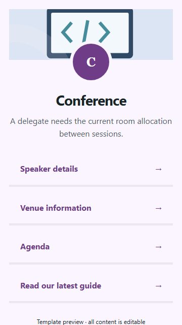 Conference — Resource directory page design
