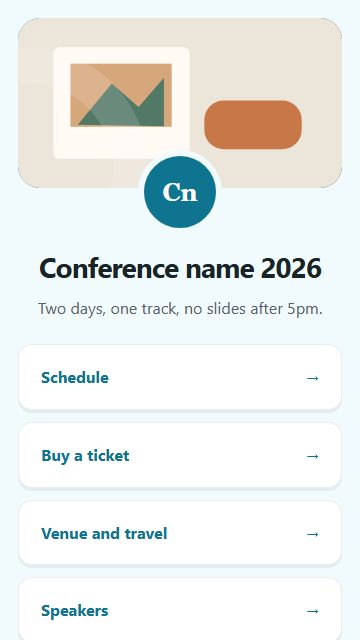 Conference page design