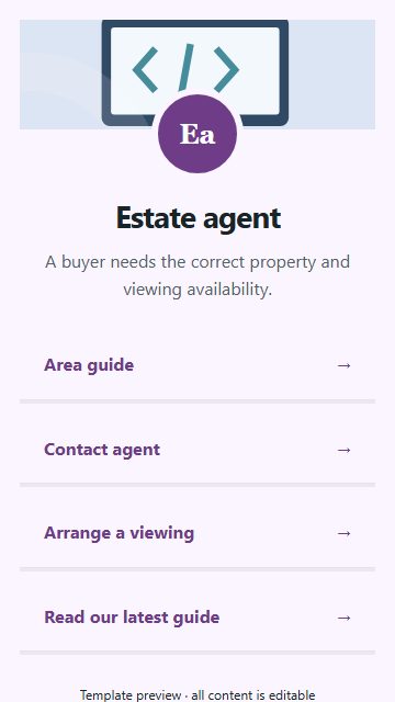 Estate agent — Resource directory page design