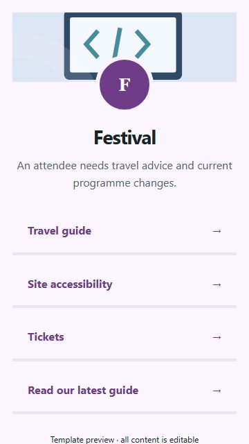 Festival — Resource directory page design