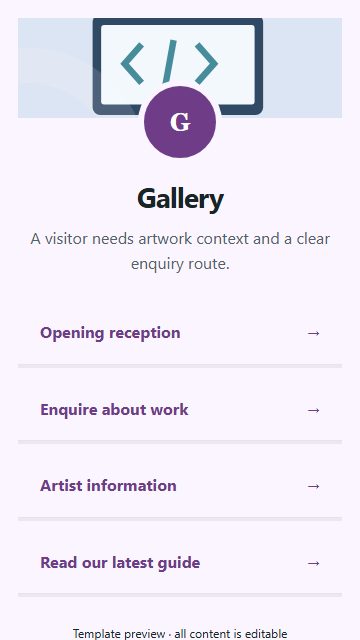 Gallery — Resource directory page design