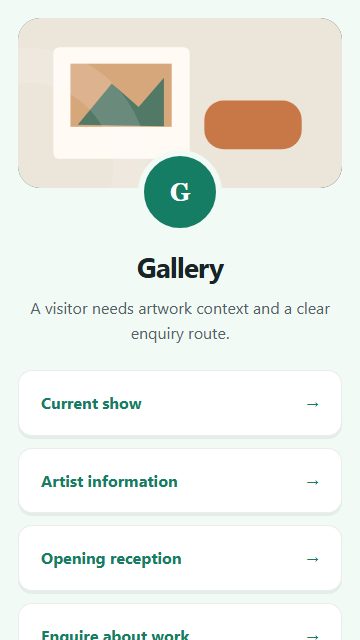 Gallery — Welcome hub page design