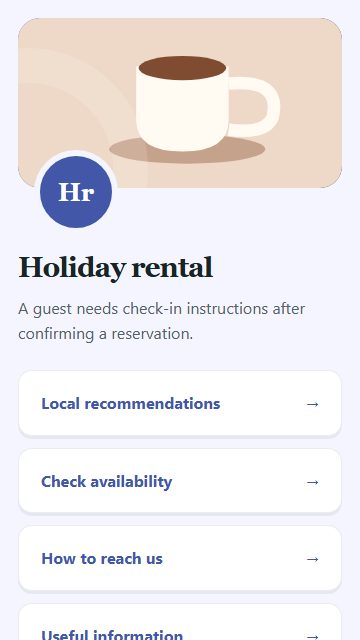 Holiday rental — Contact and enquiries page design