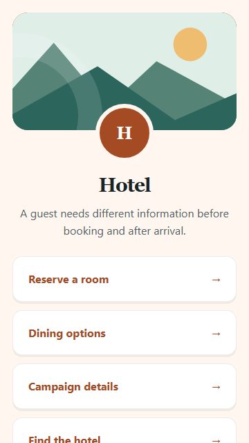 Hotel — Campaign spotlight page design