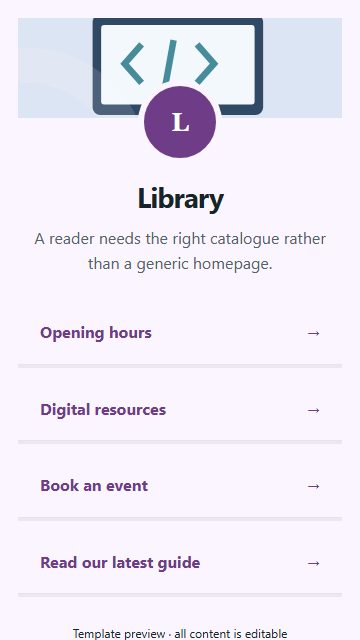 Library — Resource directory page design