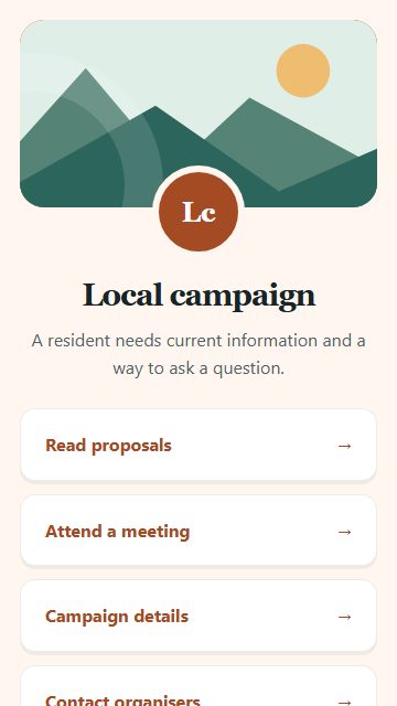 Local campaign — Campaign spotlight page design