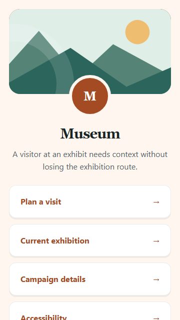 Museum — Campaign spotlight page design