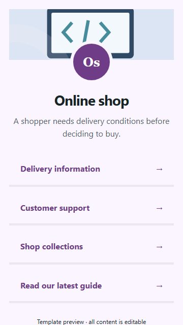 Online shop — Resource directory page design