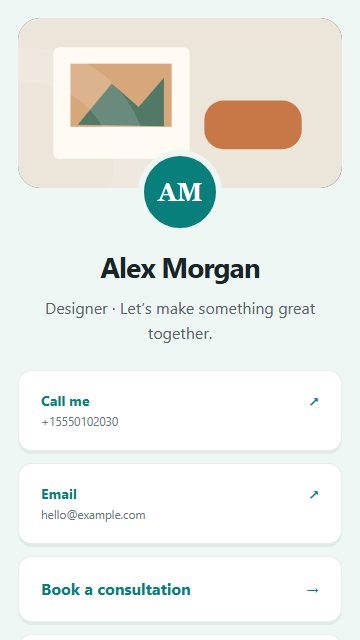Designer contact card template