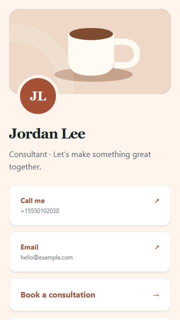 Consultant contact card page design