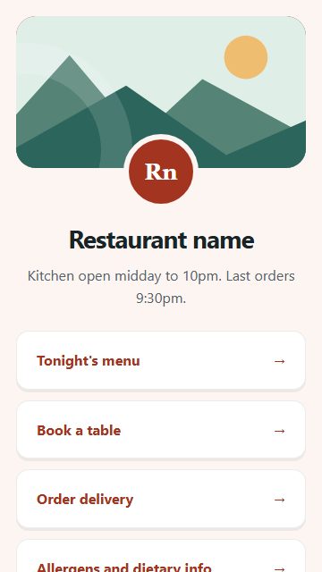 Restaurant menu page design