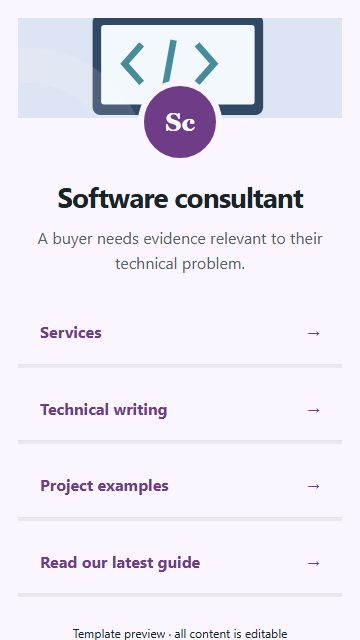 Software consultant — Resource directory page design