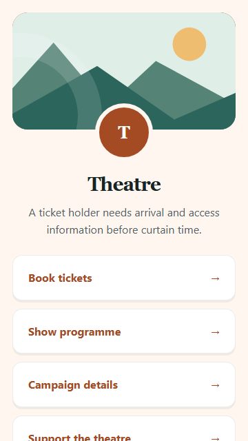 Theatre — Campaign spotlight page design