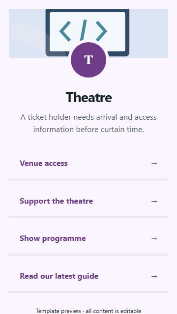 Theatre — Resource directory page design