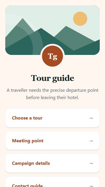 Tour guide — Campaign spotlight page design