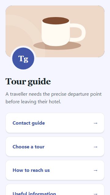 Tour guide — Contact and enquiries page design