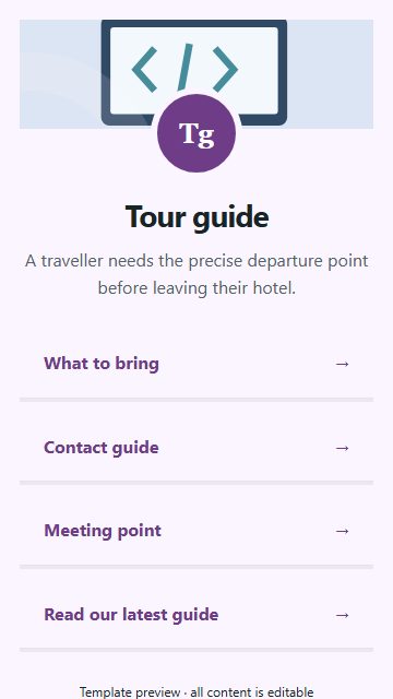 Tour guide — Resource directory page design