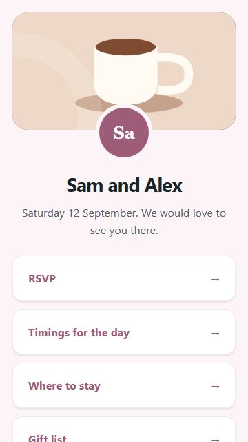 Wedding page design