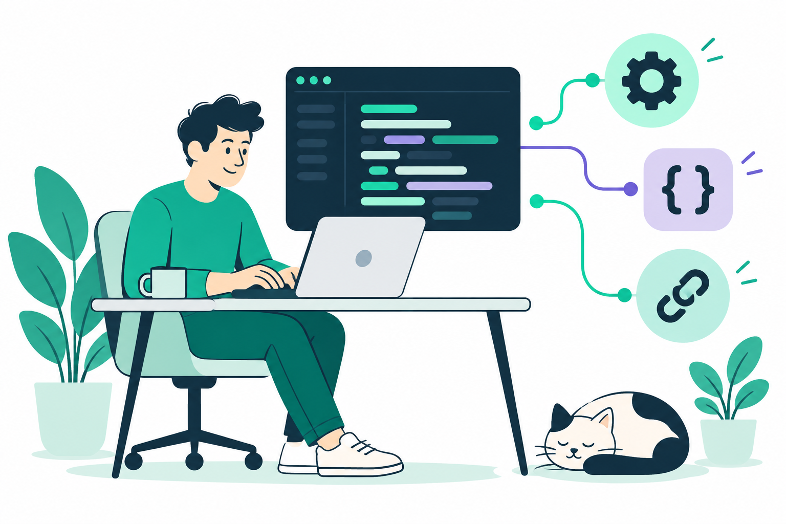developers team connecting people and ideas with links